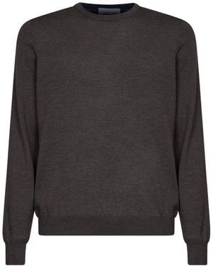 D4.0 Plain-Stitch Crew-Neck Jumper - Black