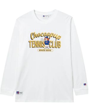 Chocoolate Graphic-Print Long-Sleeve T-Shirt - White
