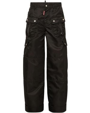 DSquared² Pantalon En Satin À Poches Cargo - Noir