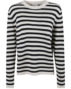 Allude Striped Jumper - Black
