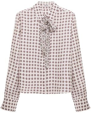 Dorothee Schumacher Graphic-Print Silk Blouse - White