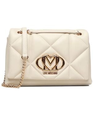 Love Moschino Quilted Logo Shoulder Bag - Natural