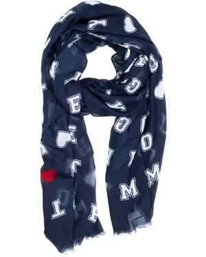 Tommy Hilfiger Pañuelo con logo estampado - Azul