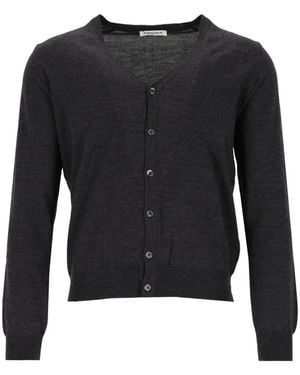 Al Duca d'Aosta Fine-Knit Button-Up Cardigan - Black