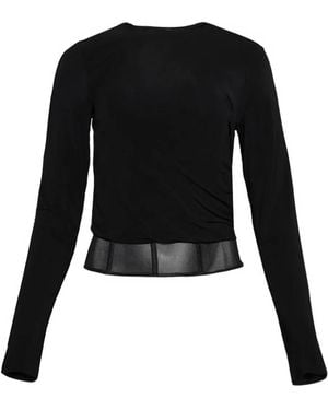 Christopher Esber Coiled Jersey Corseted Long-Sleeve T-Shirt - Black