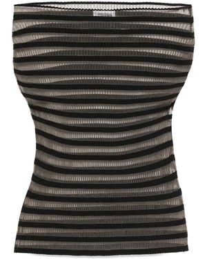 Jean Paul Gaultier ストライプ トップ - ブラック