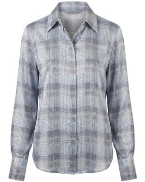Ermanno Scervino Check-Print Rhinestone-Embellished Shirt - Blue