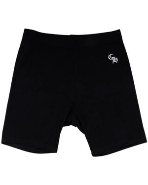Chrome Hearts Shorts Biker Con Logo Bordado - Negro