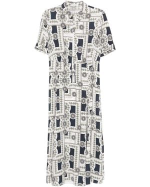 Marc O' Polo Geometric-Print Midi Dress - White