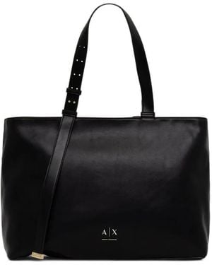 ARMANI EXCHANGE Buckle-Straps Tote Bag - Black