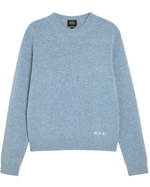 A.P.C. Loose- Wool Sweater - Blue