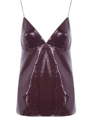 Alberta Ferretti Sequin-Embellished Tank Top - Purple
