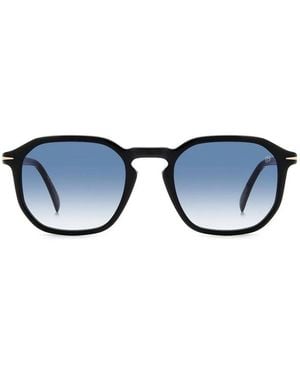 David Beckham Geometric-Frame Sunglasses - Blue
