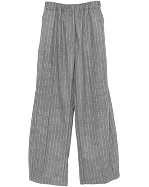 Thelatest Pinstripe Wide-Leg Trousers - Grey