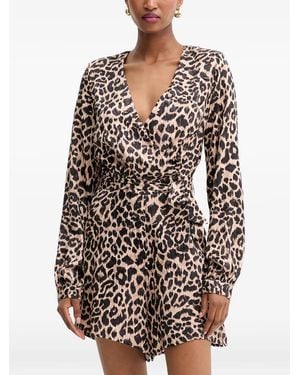 Guess V-Neck Animal Print All - Natural