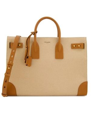 Saint Laurent Large Sac De Jour Thin Tote Bag - Metallic