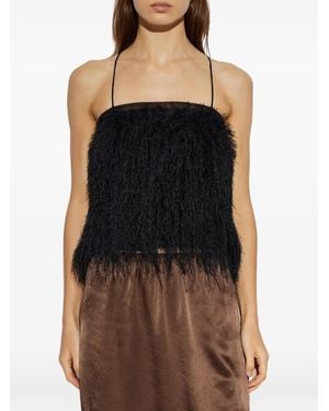 Munthe Cannali Fringe-Detail Top - Black
