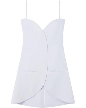 Courreges Lilac Crepe Texture A-Line Dress - White