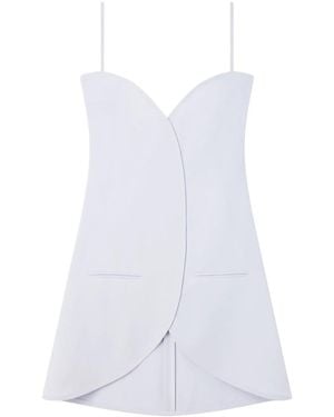 Courreges Lilac Crepe Texture A-Line Dress - White