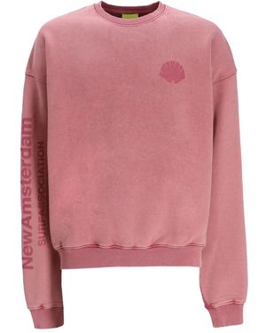 New Amsterdam Shell-Logo Cotton Sweatshirt - Pink