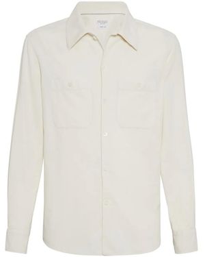 Brunello Cucinelli Pocket Cotton Shirt - White