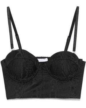 Patrizia Pepe Patterned-Jacquard Bustier Top - Black