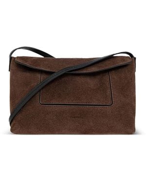 Wandler Bolso de hombro Penelope de ante con solapa - Marrón