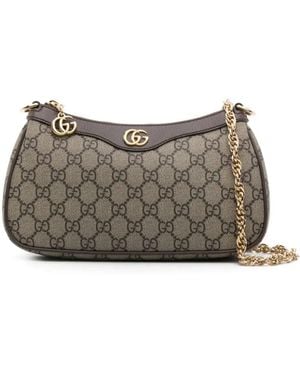 Gucci Bolso de hombro Ophidia GG-Supreme pequeño - Gris