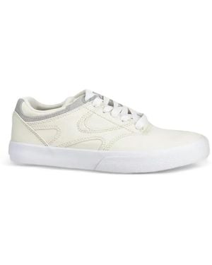 DC Shoes Kalis Vulc Logo-Patch Panelled Sneakers - White