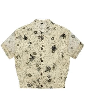 Renli Su Freesia Floral Print Shirt - Metallic
