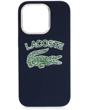 Lacoste Logo-Print Iphone 15 Case - Blue
