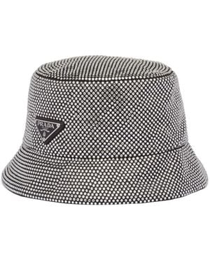 Prada Sombrero De Pescador Con Detalles De Cristal - Gris