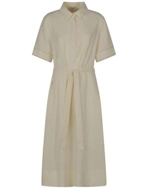 Peserico Belted Bead-Embellished Midi Dress - Natural