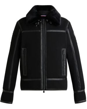 Fusalp Leather-Trimmed Bomber Jacket - Black
