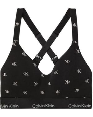 Calvin Klein Invisibles Monogram Criss-Cross Bra - Black