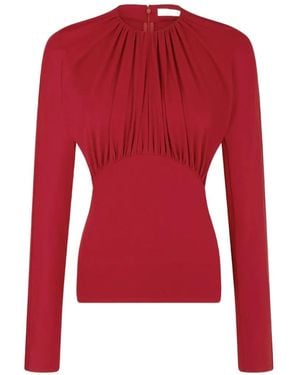 Rabanne Jersey Top With Ruched Details - Red