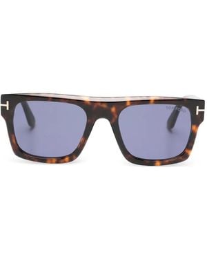 Tom Ford Tortoiseshell-Effect Square-Frame Sunglasses - Blue