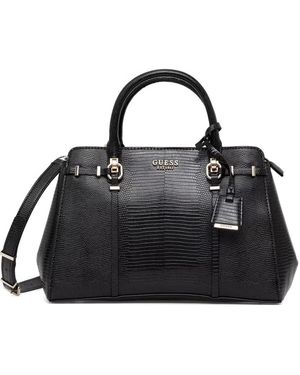 Guess Lizard-Effect Tote Bag - Black