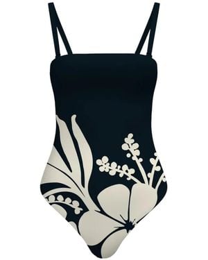 Diarrablu Floral-Print Swimsuit - Black