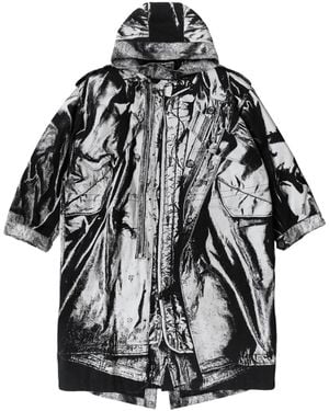 Jean Paul Gaultier Trompe-Print Parka - Black