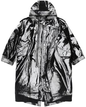Jean Paul Gaultier Trompe-Print Parka - Black