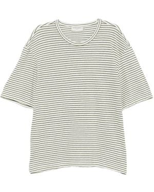 Officine Generale T-Shirt À Rayures - White