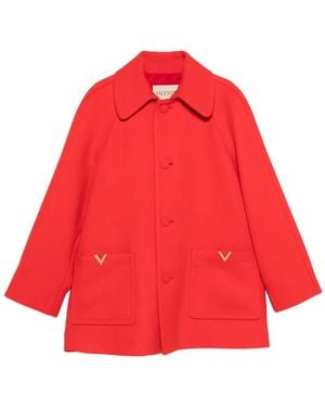 Valentino Garavani Wool Single-Breasted Coat - Red