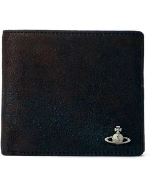Vivienne Westwood Portefeuille En Daim À Logo En Métal - Noir