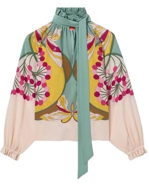 La DoubleJ Cerere Ruffled Pussy-Bow Blouse - Pink