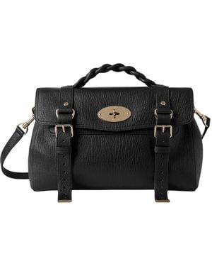 Mulberry Alexa Braided-Handle Satchel - Black