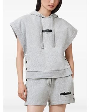 AllSaints Sudadera con capucha y manga corta - Gris