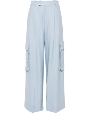 Amiri Pleated Wide-Leg Cargo Trousers - Blue