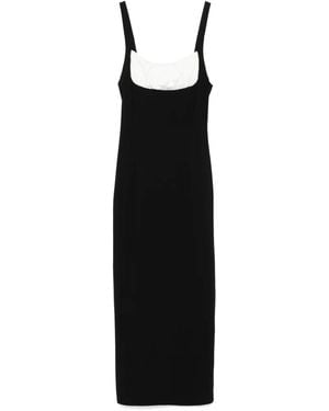 ROWEN ROSE Abito Midi Smanicato - Nero