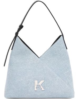 KARL LAGERFELD Logo-Plaque Shoulder Bag - Blue